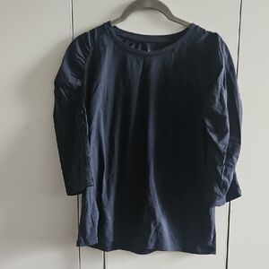 Ba&sh Navy Blue Size M (2) Three Quarter Tee With Ruches Sleeves